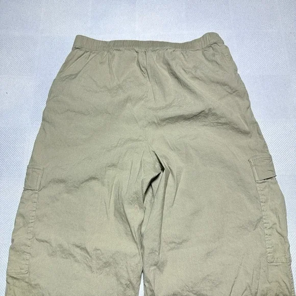 Athleta Paradise Straight Leg Cargo Pants Womens Small Khaki Linen Blend Stretch - Picture 9 of 15